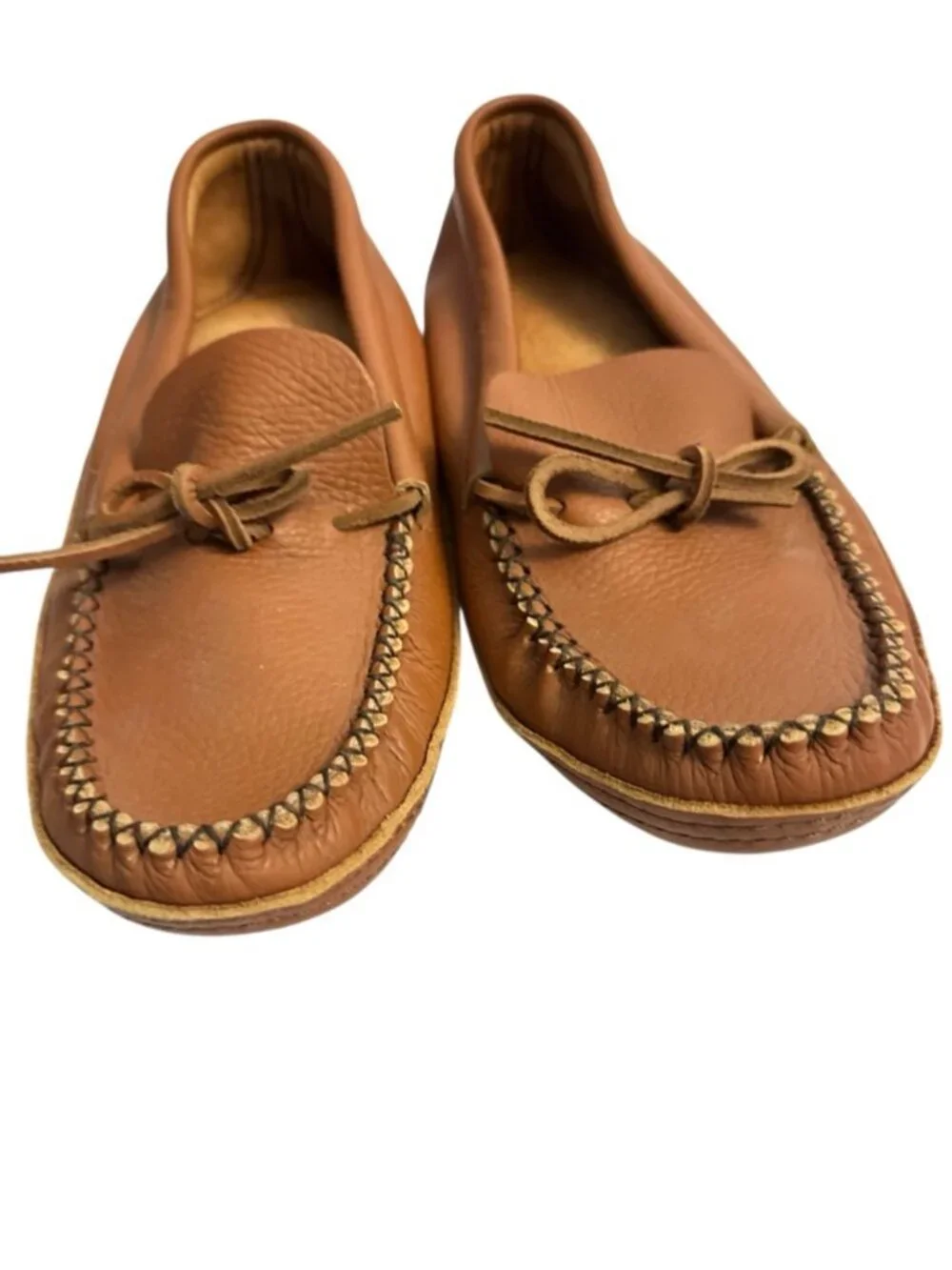 Genuine Leather House Moccasins Brown Slip On Padded Indoor Slippers Men's 13